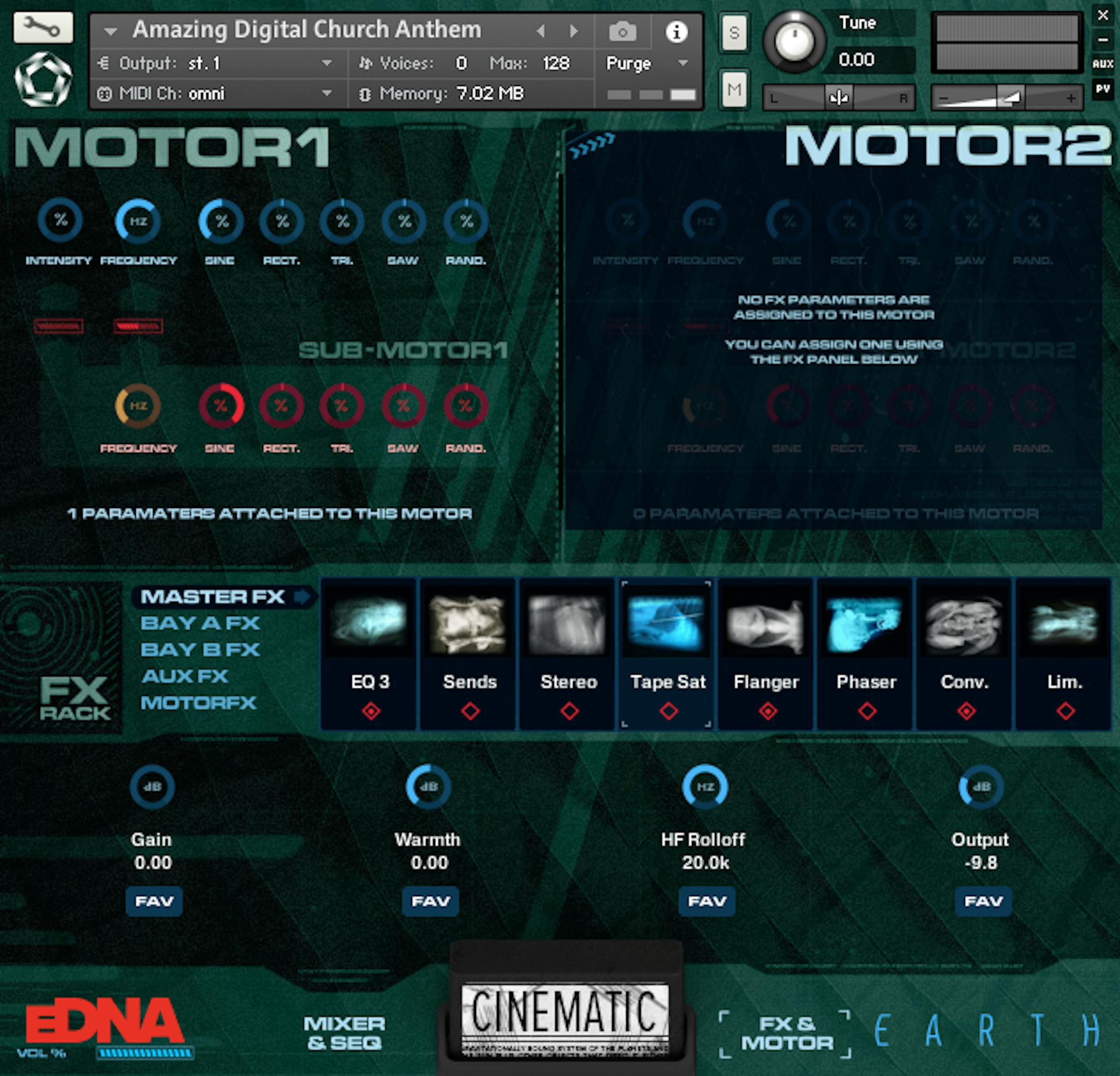 eDNA Earth Motors GUI