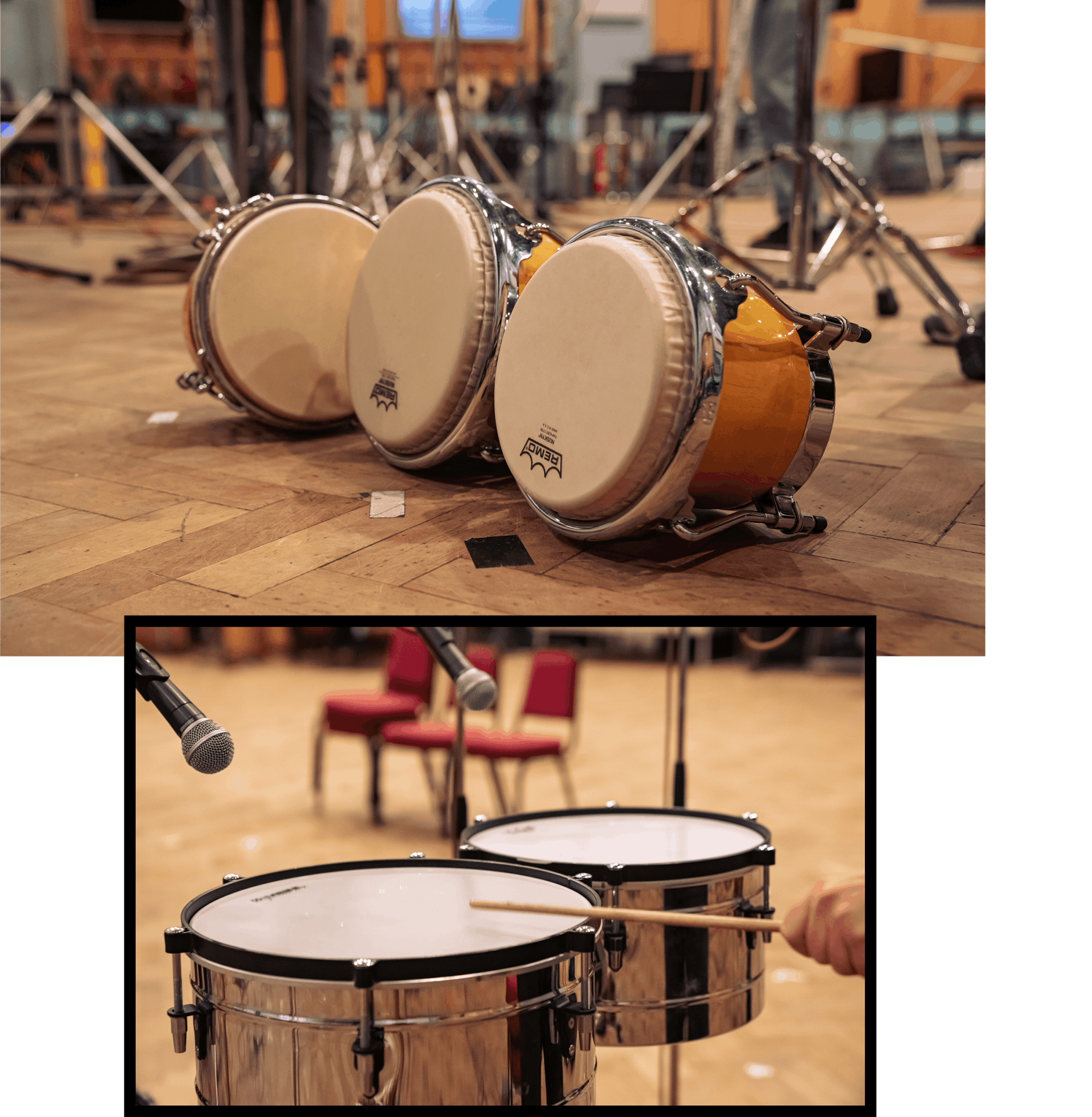 Various percussion instruments