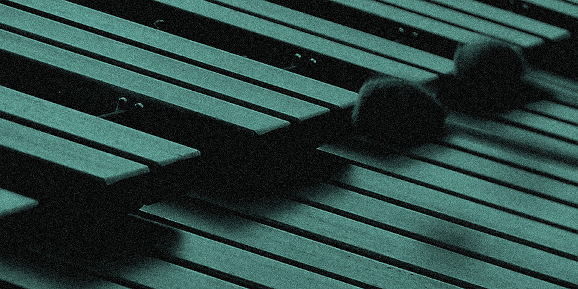 Marimba close up with blue tint