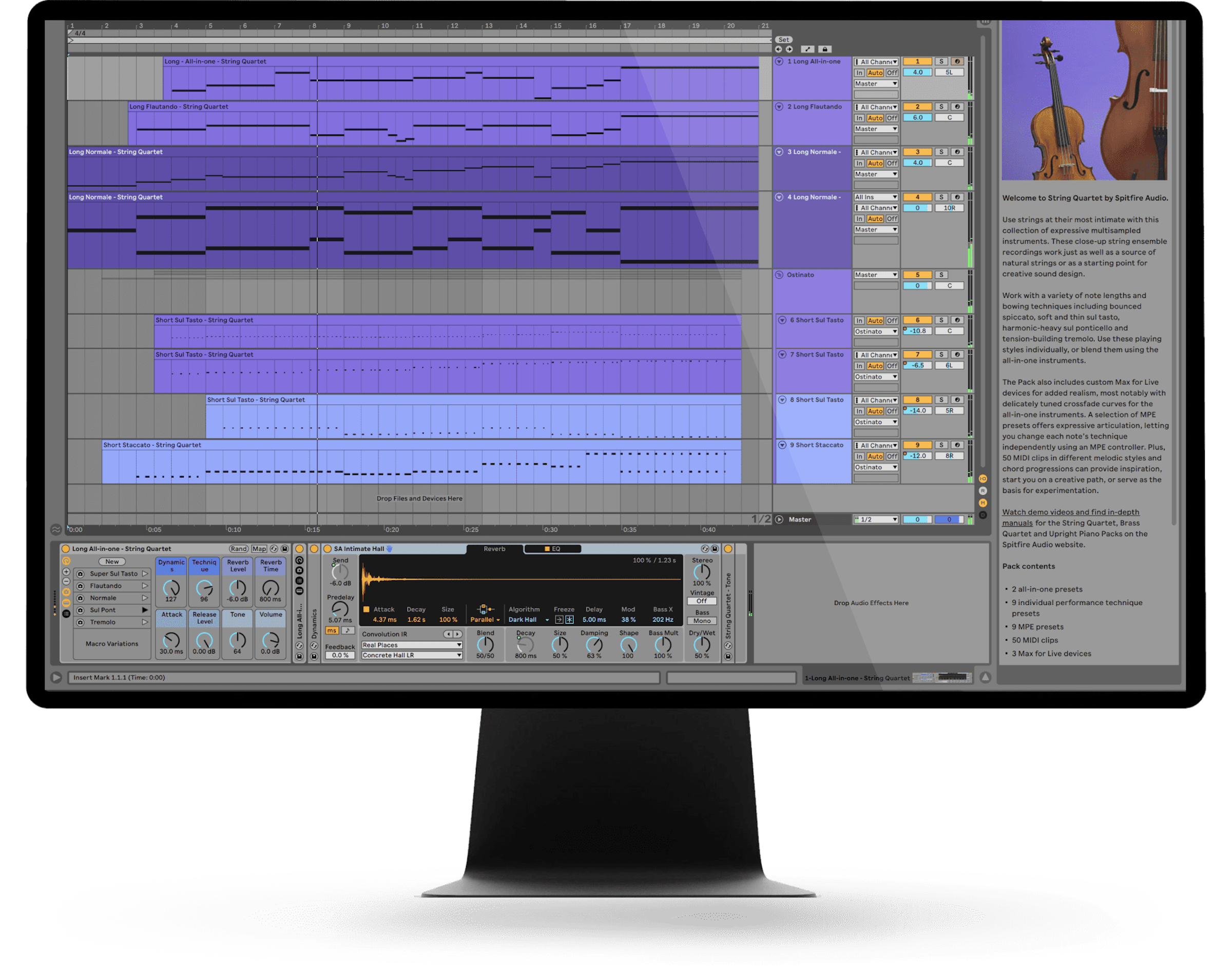 Ableton on an iMac monitor