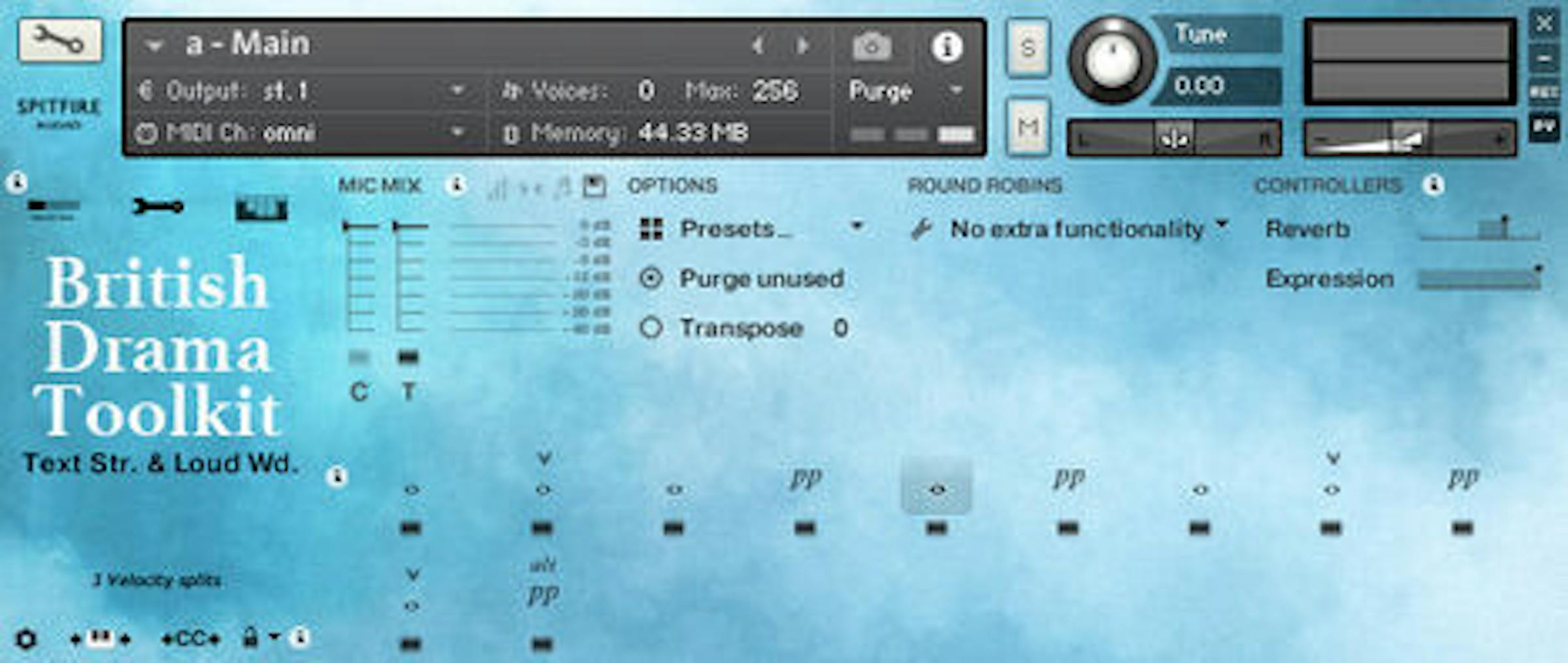 British Drama Toolkit general controls
