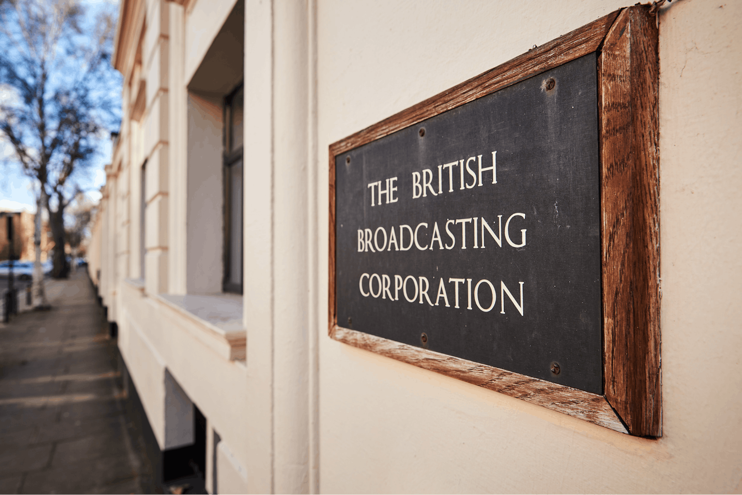 Maida Vale Studios sign: "The British Broadcasting Corporation"