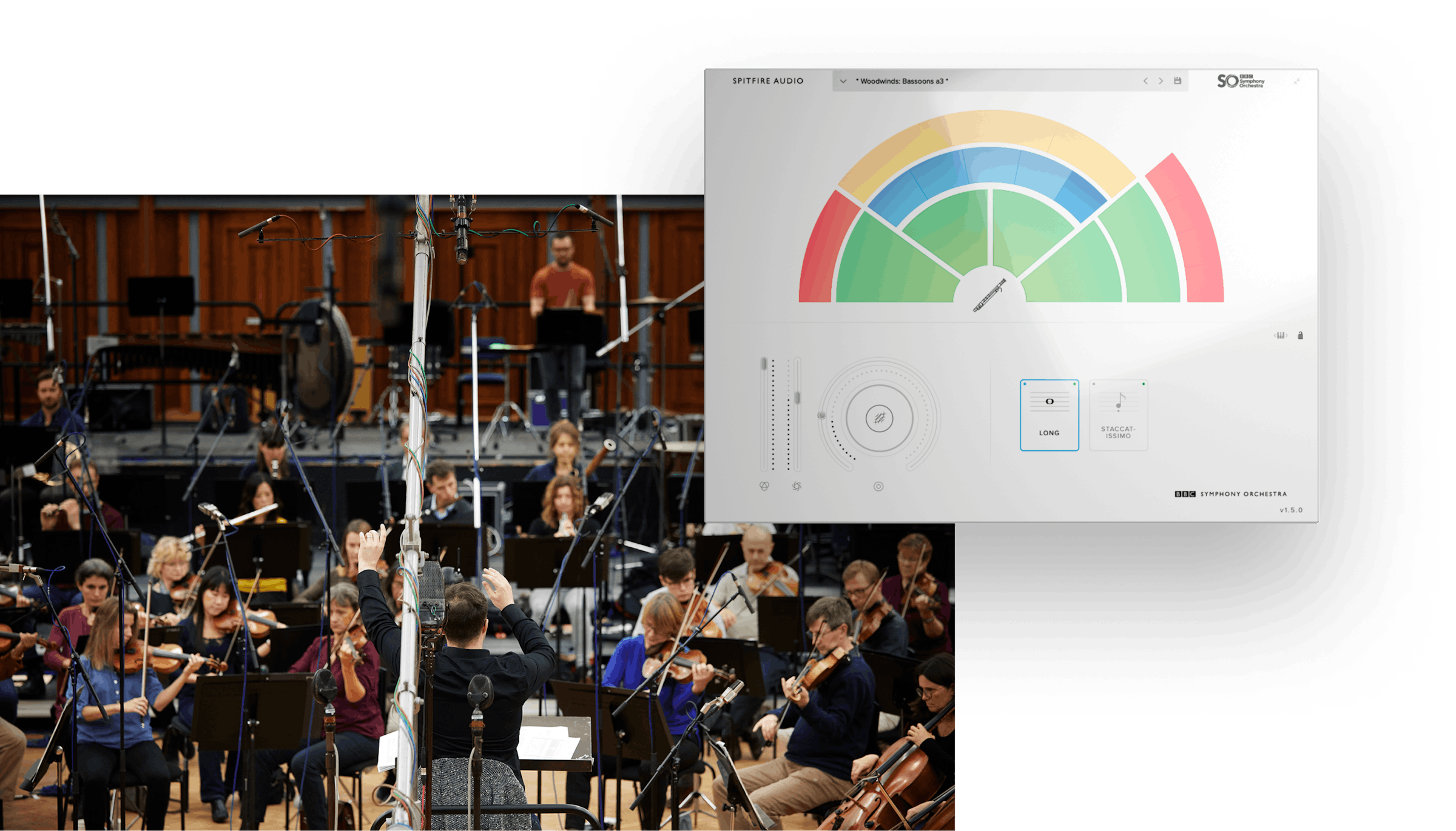 Left: Conductor and String Ensemble. Right: Discover GUI.