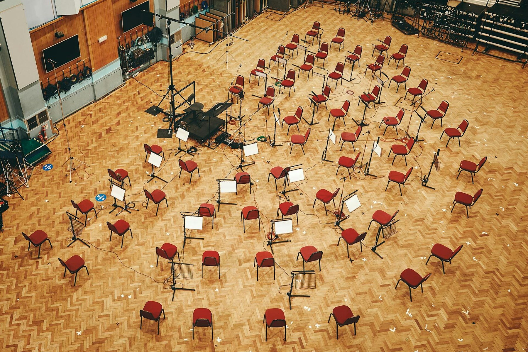 Abbey Road studio chairs wide shot