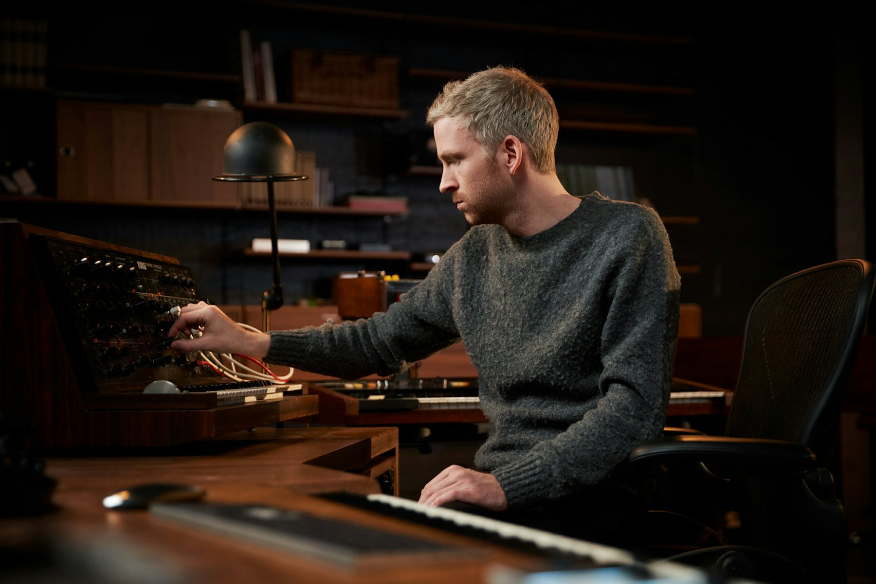 Olafur Arnalds composing in his studio