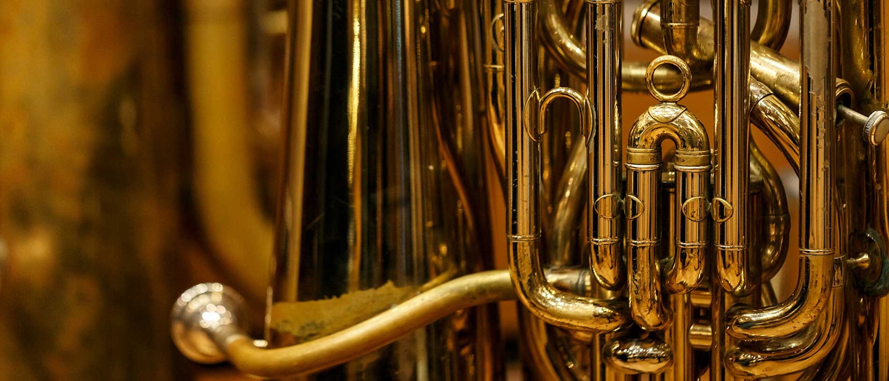 Close up of brass instrument