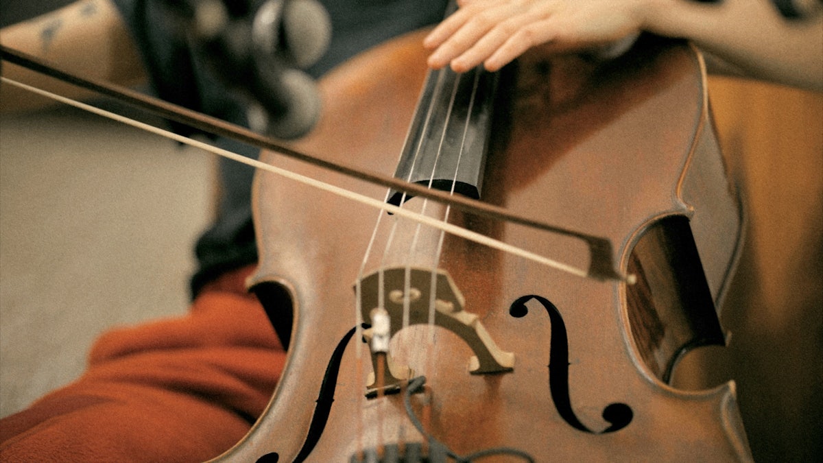 Cello being bowed