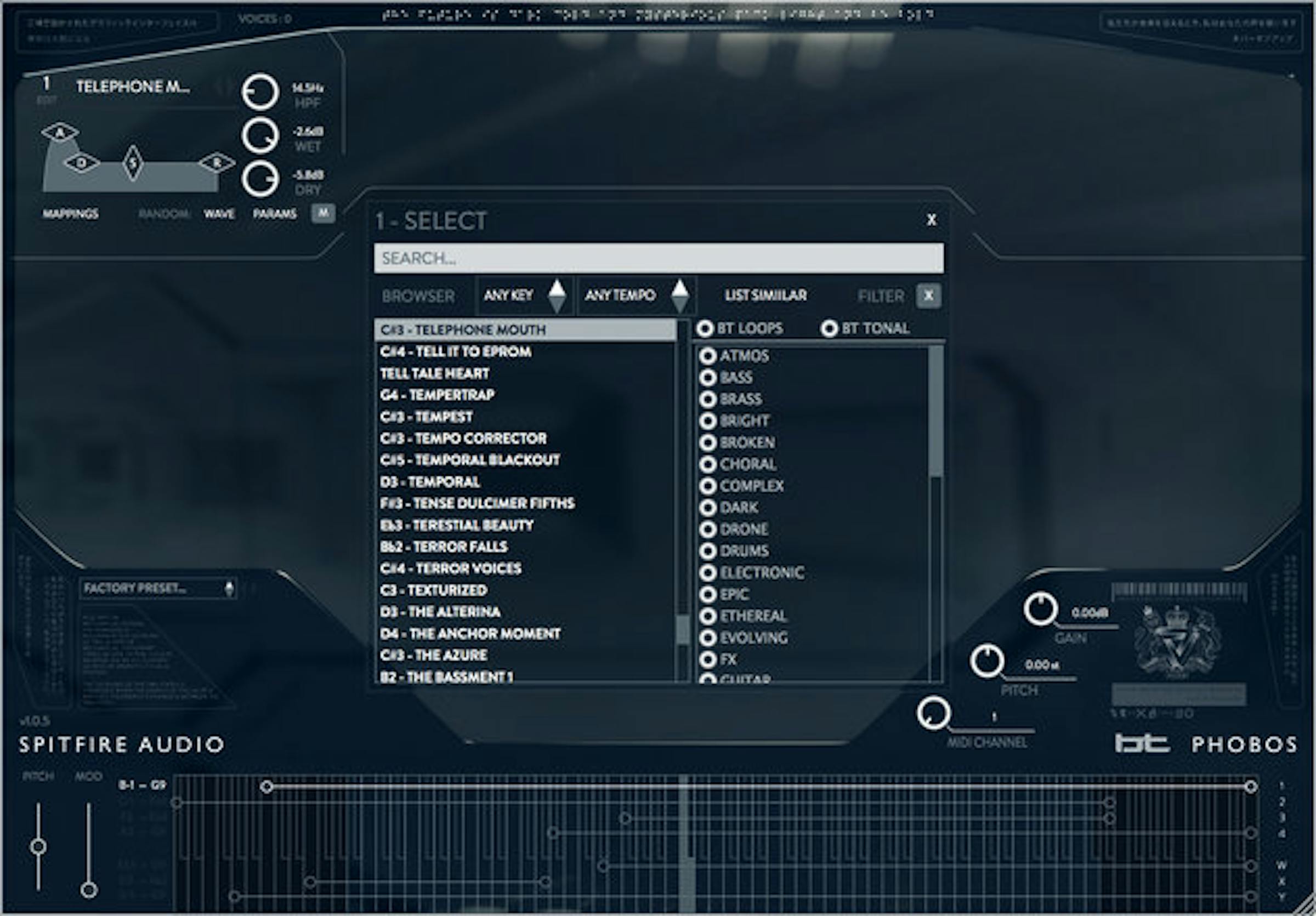Browser panel GUI