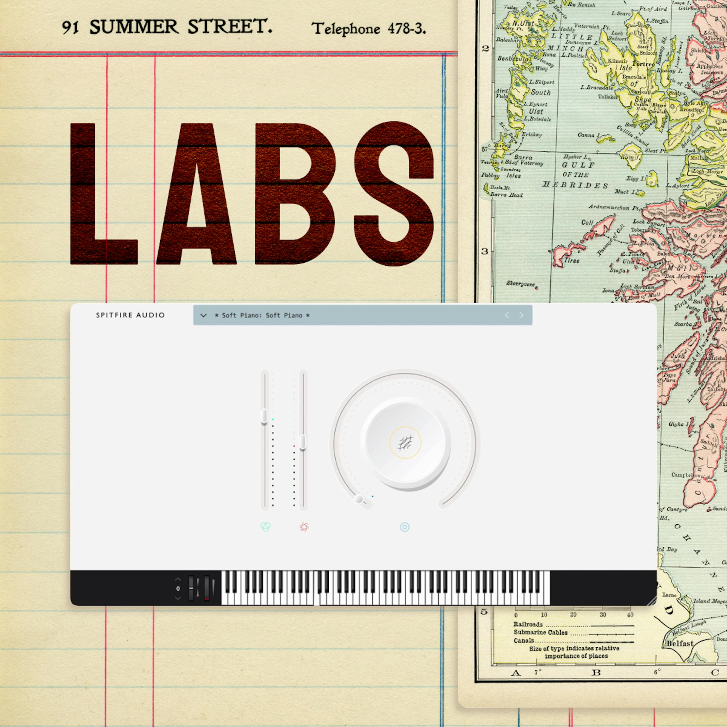 LABS logo and GUI over old fashioned map
